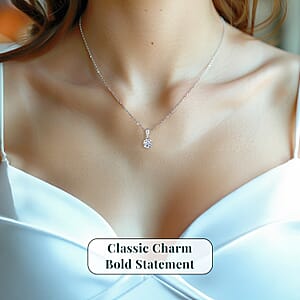 Luxuriant Lab Grown Diamond G-H SI 1.50 ctw Pendant without Chain in Platinum Over Sterling Silver  (Del. In 10-12 Days)