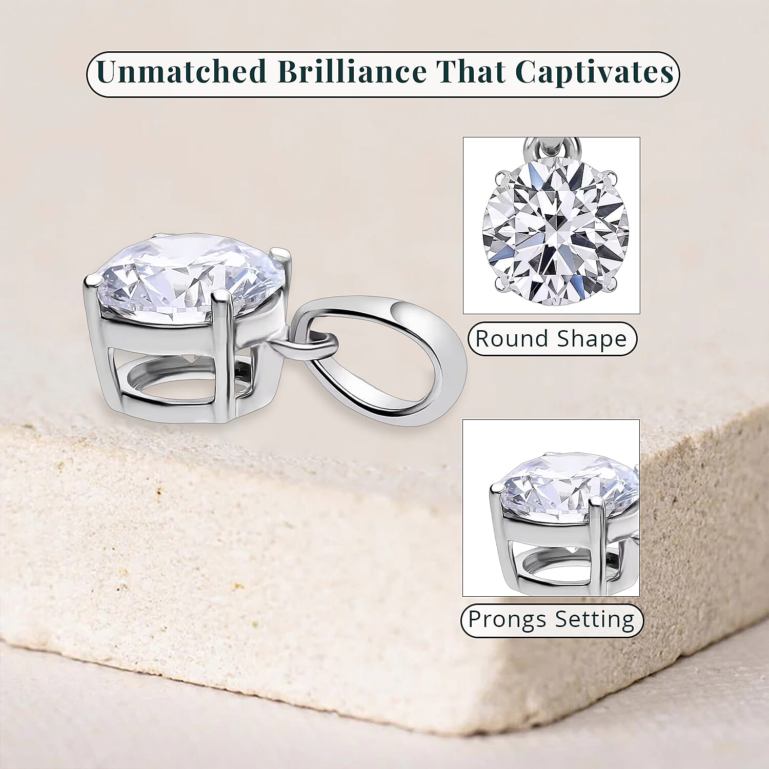 Luxuriant Lab Grown Diamond G-H SI 1.50 ctw Pendant without Chain in Platinum Over Sterling Silver  (Del. In 10-12 Days)