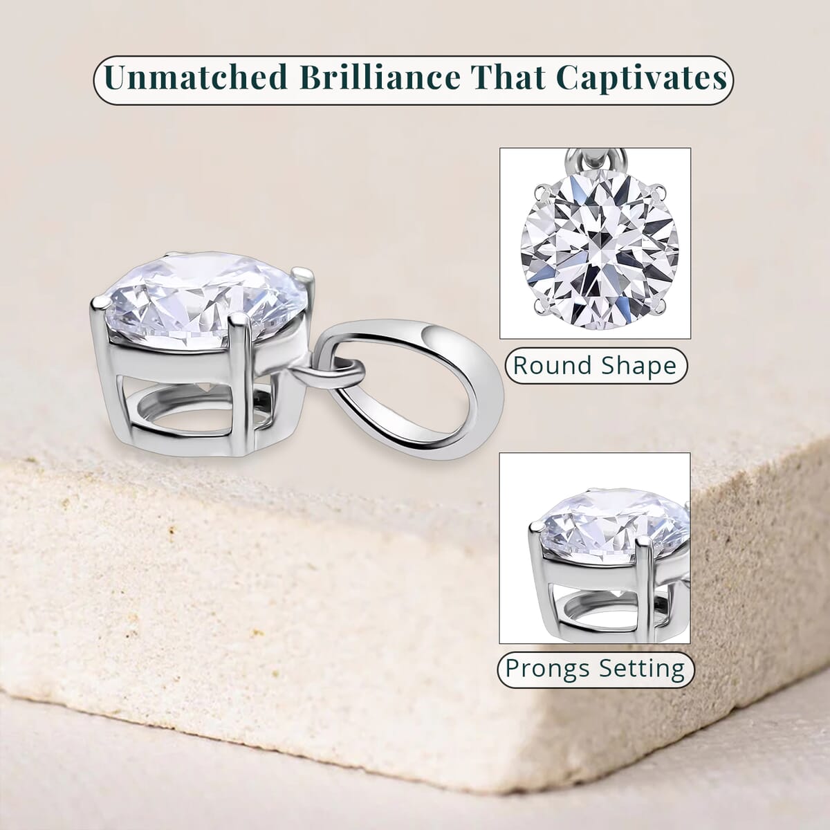 Luxuriant Lab Grown Diamond G-H SI 1.50 ctw Pendant without Chain in Platinum Over Sterling Silver  image number 5