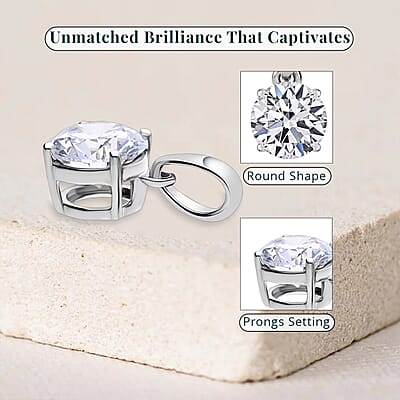 Luxuriant Lab Grown Diamond G-H SI 1.50 ctw Pendant without Chain in Platinum Over Sterling Silver
