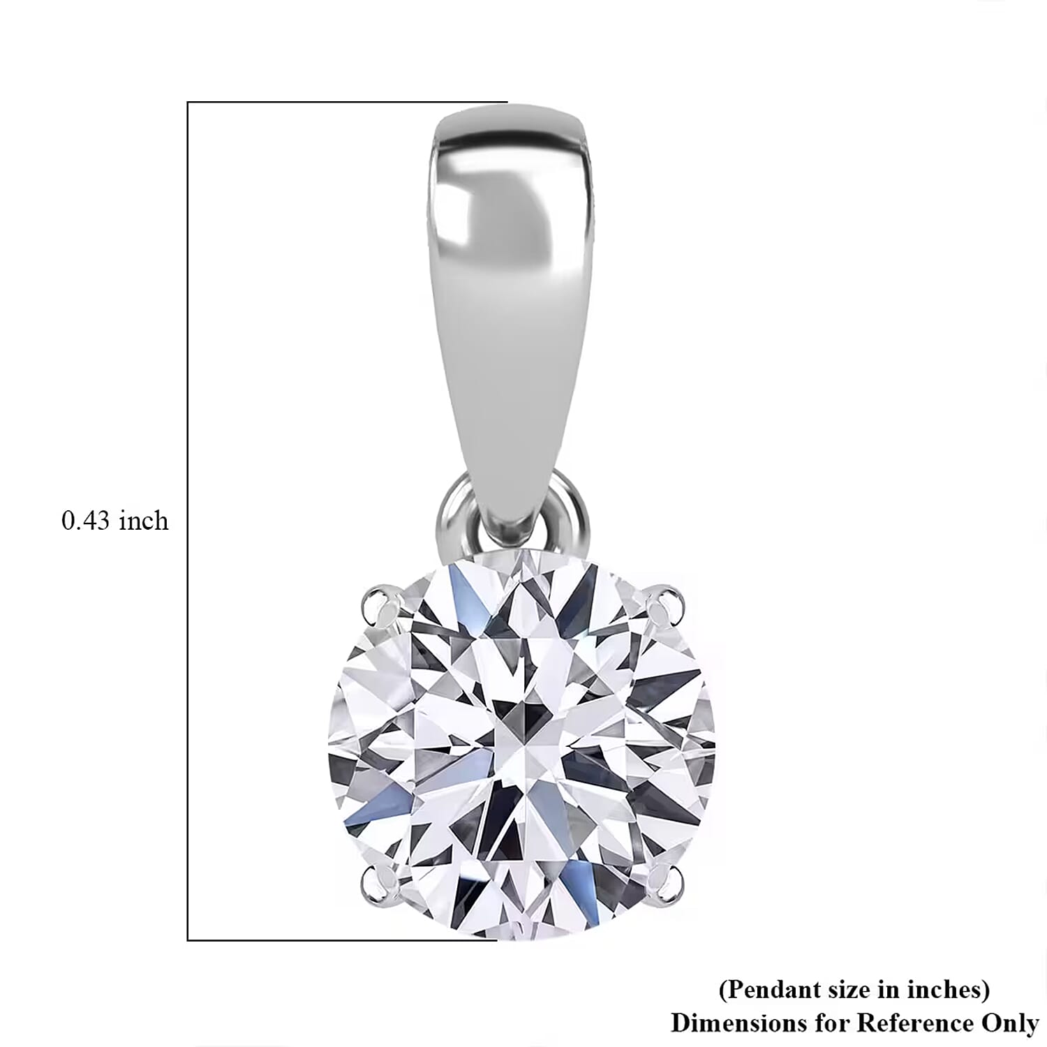 Luxuriant Lab Grown Diamond G-H SI 1.50 ctw Pendant without Chain in Platinum Over Sterling Silver  (Del. In 10-12 Days)