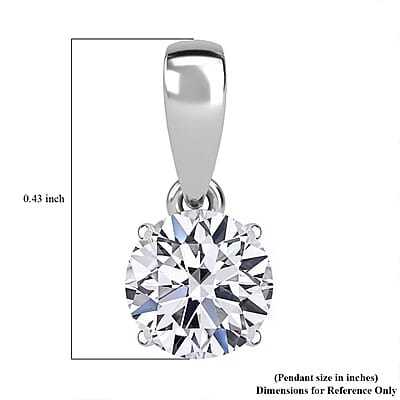 Luxuriant Lab Grown Diamond G-H SI 1.50 ctw Pendant without Chain in Platinum Over Sterling Silver