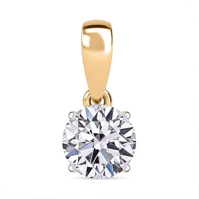 Luxuriant Lab Grown Diamond G-H SI 1.50 ctw Pendant without Chain in Vermeil Yellow Gold Over Sterling Silver