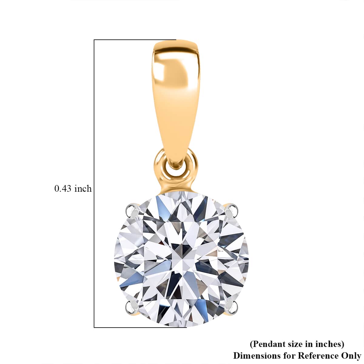 Luxuriant Lab Grown Diamond G-H SI 1.50 ctw Pendant in Vermeil Yellow Gold Over Sterling Silver (Del. in 12-15 Days) image number 4