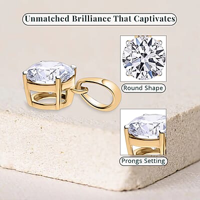 Luxuriant Lab Grown Diamond G-H SI 1.50 ctw Pendant without Chain in Vermeil Yellow Gold Over Sterling Silver