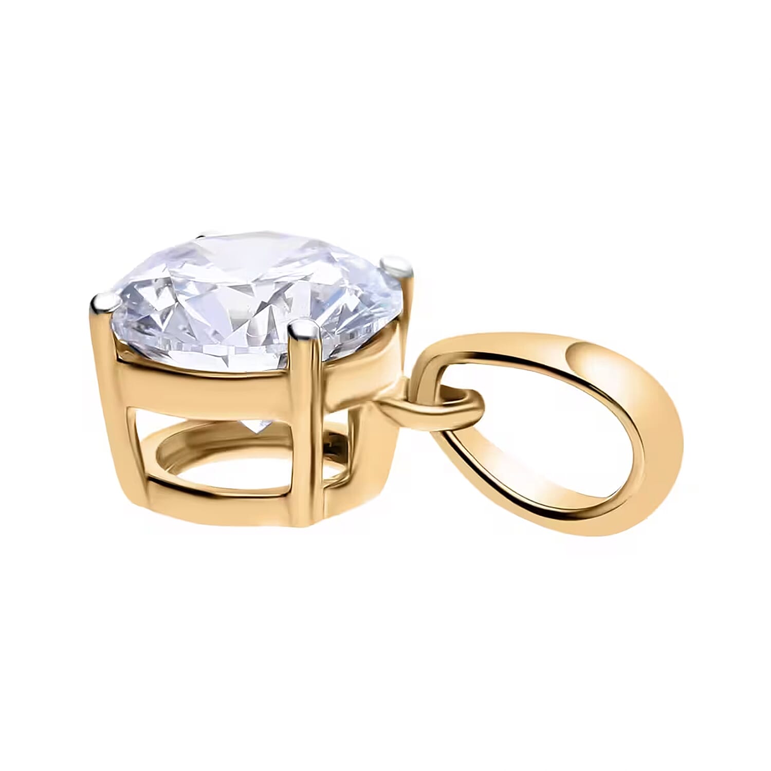 Luxuriant Lab Grown Diamond G-H SI 1.50 ctw Pendant without Chain in Vermeil Yellow Gold Over Sterling Silver (Del. In 10-12 Days)