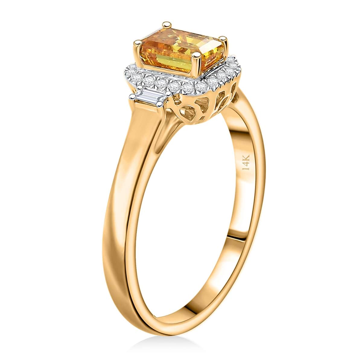 Certified & Appraised Luxoro AAA Madagascar Yellow Sapphire and I2 Diamond 1.31 ctw Ring in 10K Yellow Gold (Size 10.0) image number 3