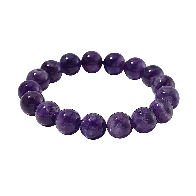 Bi-Color Amethyst 200.00 ctw Beaded Stretch Bracelet