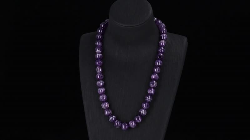 Bi-Color Amethyst 500.00 ctw Beaded Necklace in Stainless Steel 20 Inches