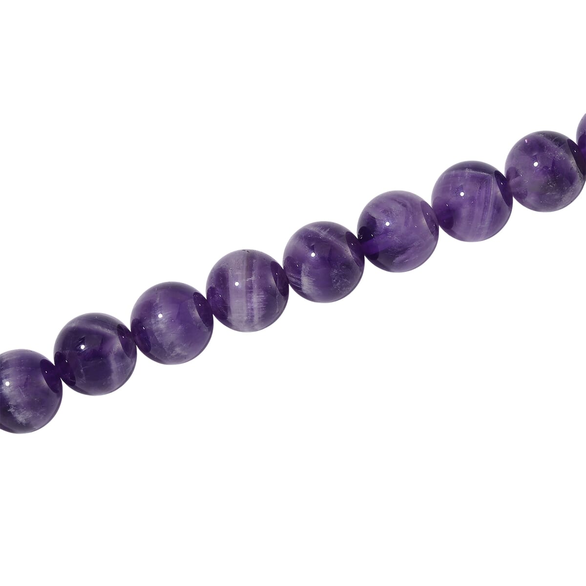 Bi-Color Amethyst 500.00 ctw Beaded Necklace in Stainless Steel 20 Inches image number 2