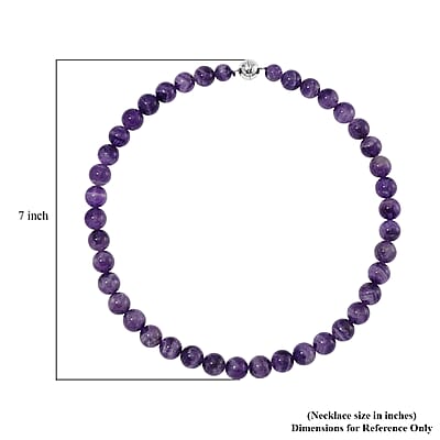 Bi-Color Amethyst 500.00 ctw Beaded Necklace in Stainless Steel 20 Inches