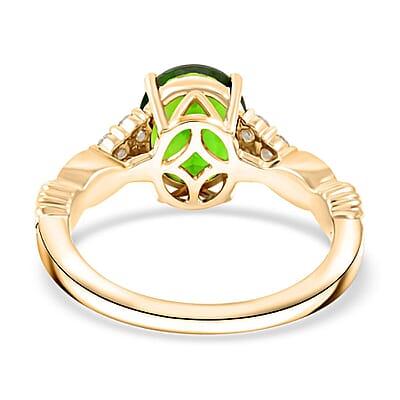 Luxoro 10K Yellow Gold AAA Chrome Diopside, Diamond (G-H, I2) (0.18 cts) Ring (Size 5.0) 2.85 ctw