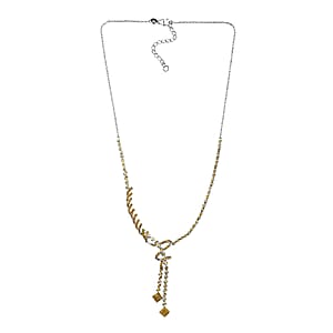 D'Joy Yellow Diamond 2.75 ctw Knotted Necklace in Rhodium Over Sterling Silver 18 Inches