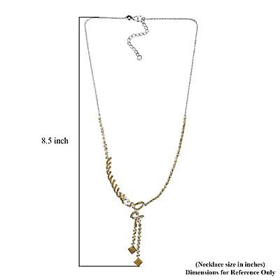 D'Joy Yellow Diamond 2.75 ctw Knotted Necklace in Rhodium Over Sterling Silver 18 Inches