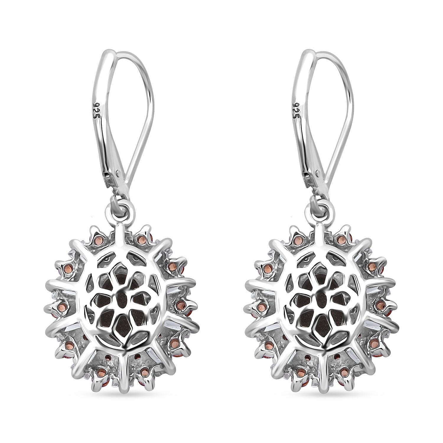 Bankacha Natural Black Star Sapphire and Multi Gemstone 7.25 ctw Star Ray Earrings in Rhodium Over Sterling Silver
