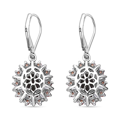 Bankacha Natural Black Star Sapphire and Multi Gemstone 7.25 ctw Celestial Eclipse Earrings in Rhodium Over Sterling Silver