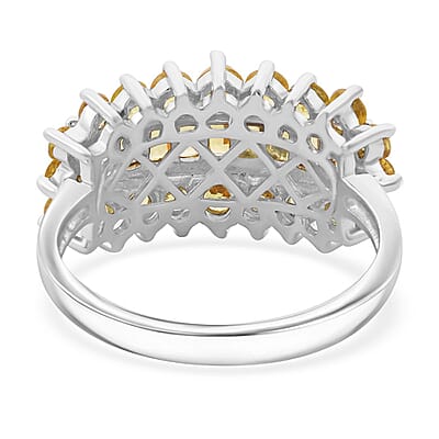 Madagascar Yellow Sapphire 2.50 ctw Sunfire Bliss Ring in Rhodium Over Sterling Silver (Size 10.0)
