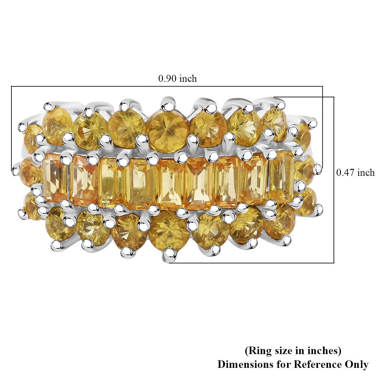 Madagascar Yellow Sapphire 2.50 ctw Sunfire Bliss Ring in Rhodium Over Sterling Silver (Size 6.0) image number 5