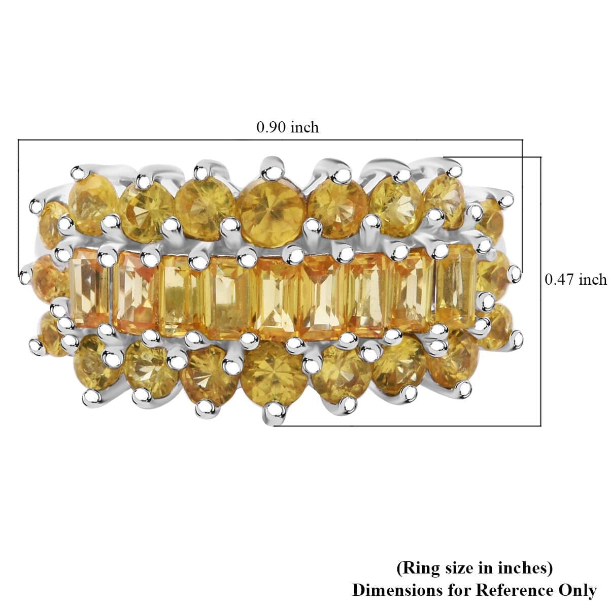 Doorbuster Madagascar Yellow Sapphire 2.50 ctw Sunfire Bliss Ring in Rhodium Over Sterling Silver (Size 8.0) image number 5