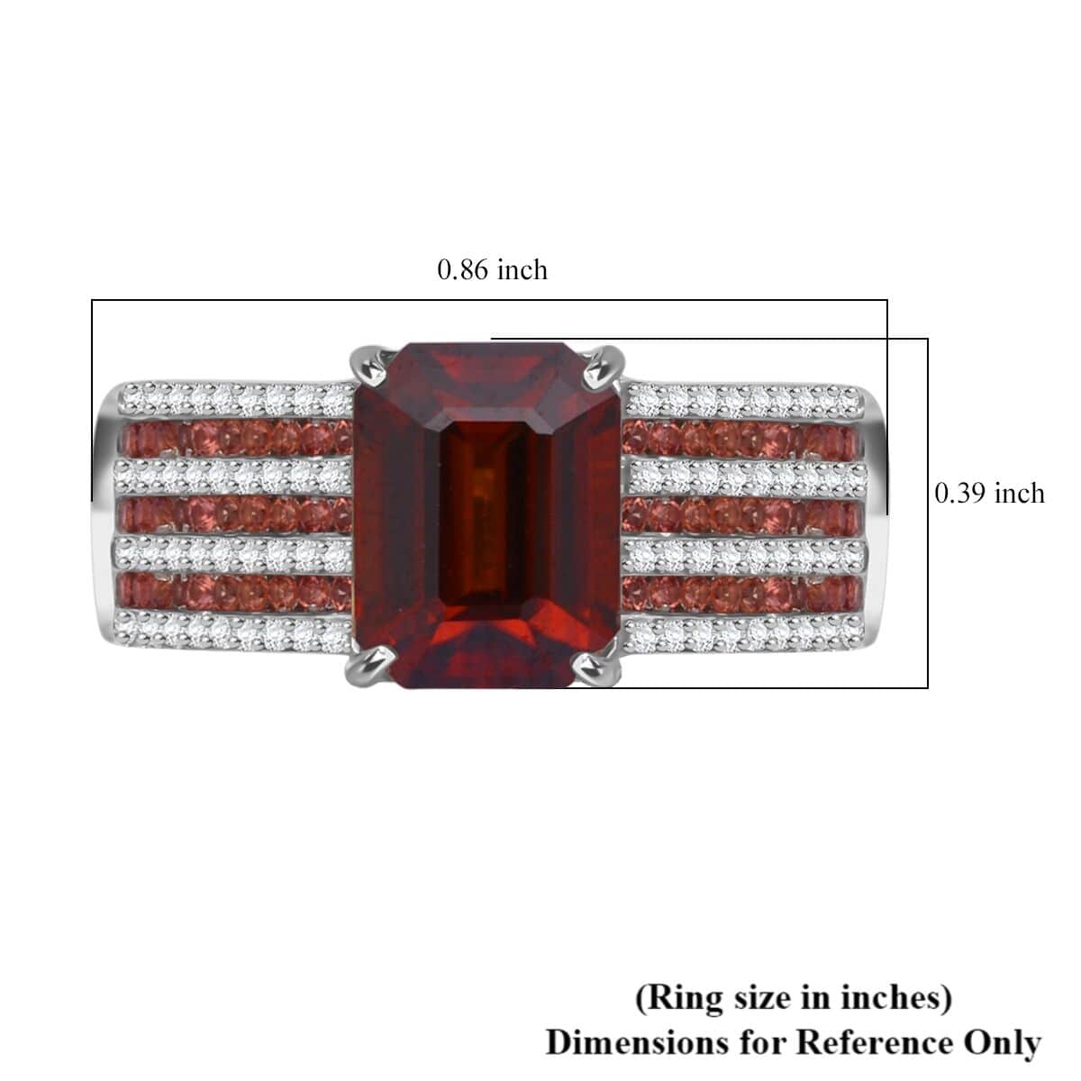 Premium Sunset Zircon and Multi Gemstone 5.15 ctw Prism Elegance Ring in Rhodium Over Sterling Silver (Size 10.0) image number 5