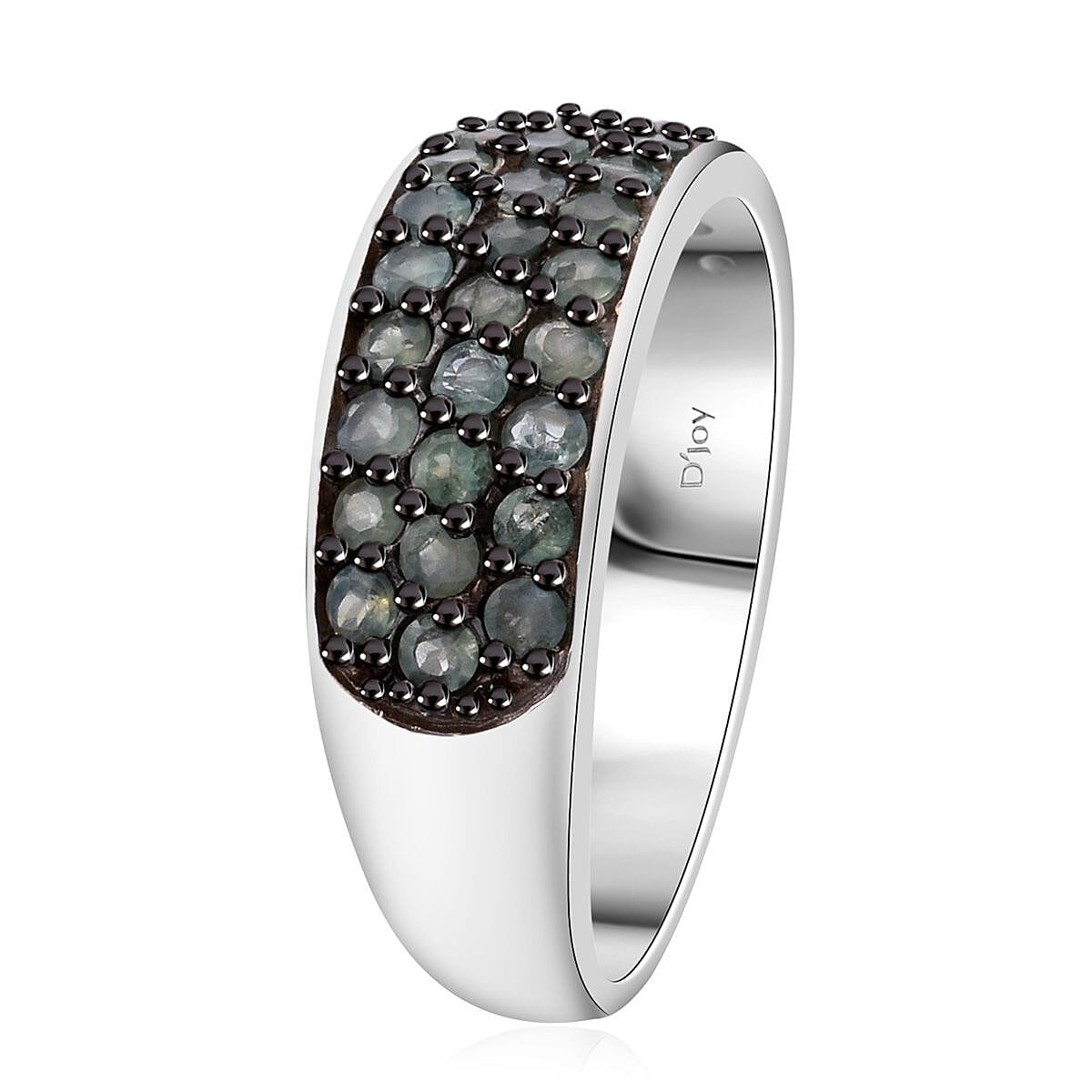 Narsipatnam Alexandrite 1.35 ctw Eclipse Band Ring in Rhodium Over Sterling Silver (Size 10.0)