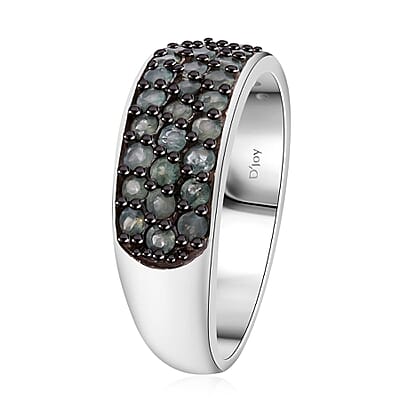 Narsipatnam Alexandrite 1.35 ctw Eclipse Band Ring in Rhodium Over Sterling Silver (Size 10.0)