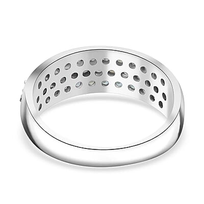 Narsipatnam Alexandrite 1.35 ctw Eclipse Band Ring in Rhodium Over Sterling Silver (Size 10.0)