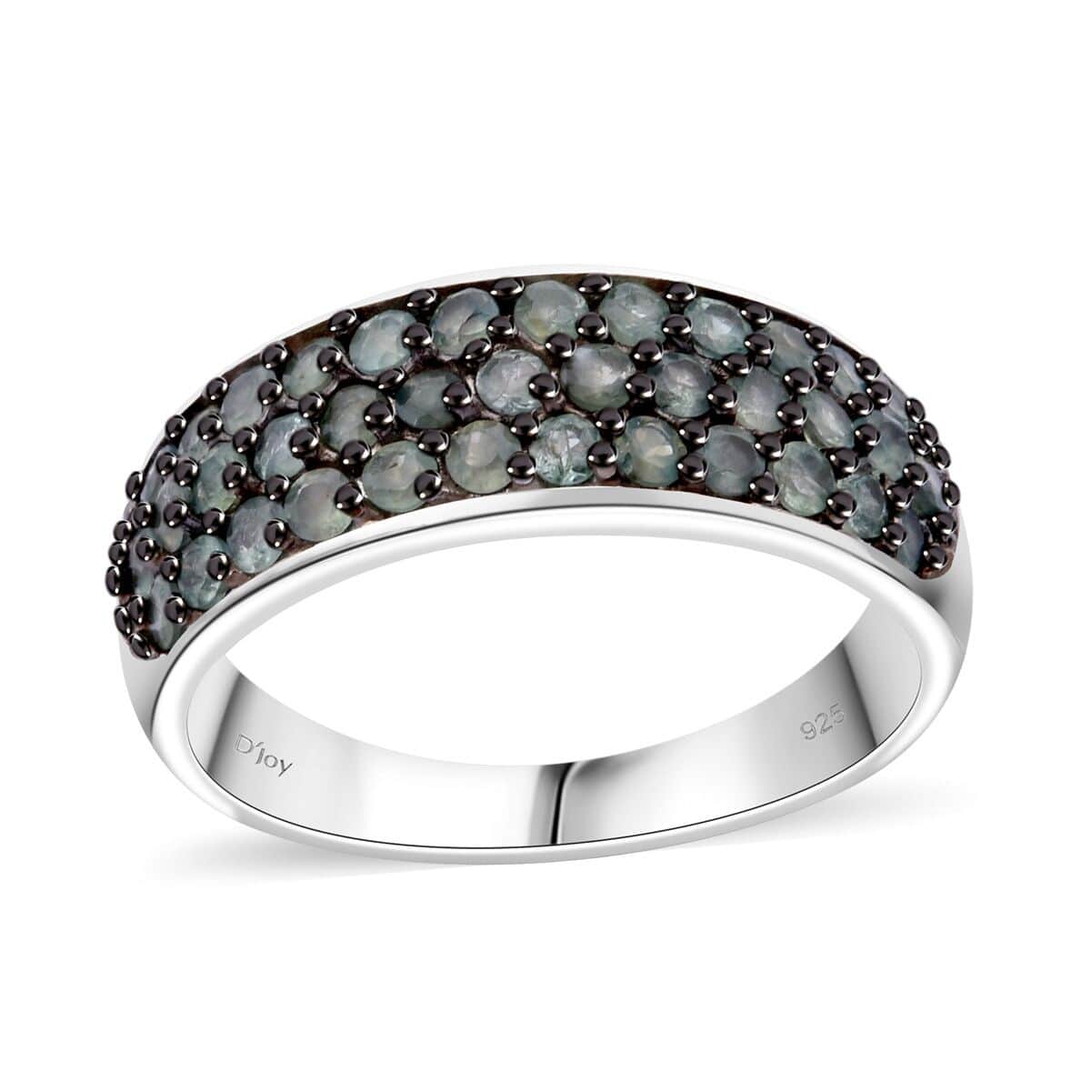 Doorbuster Narsipatnam Alexandrite 1.35 ctw Eclipse Band Ring in Rhodium Over Sterling Silver (Size 5.0) image number 0