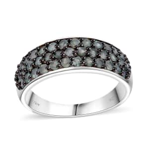 Doorbuster Narsipatnam Alexandrite 1.35 ctw Eclipse Band Ring in Rhodium Over Sterling Silver (Size 5.0)