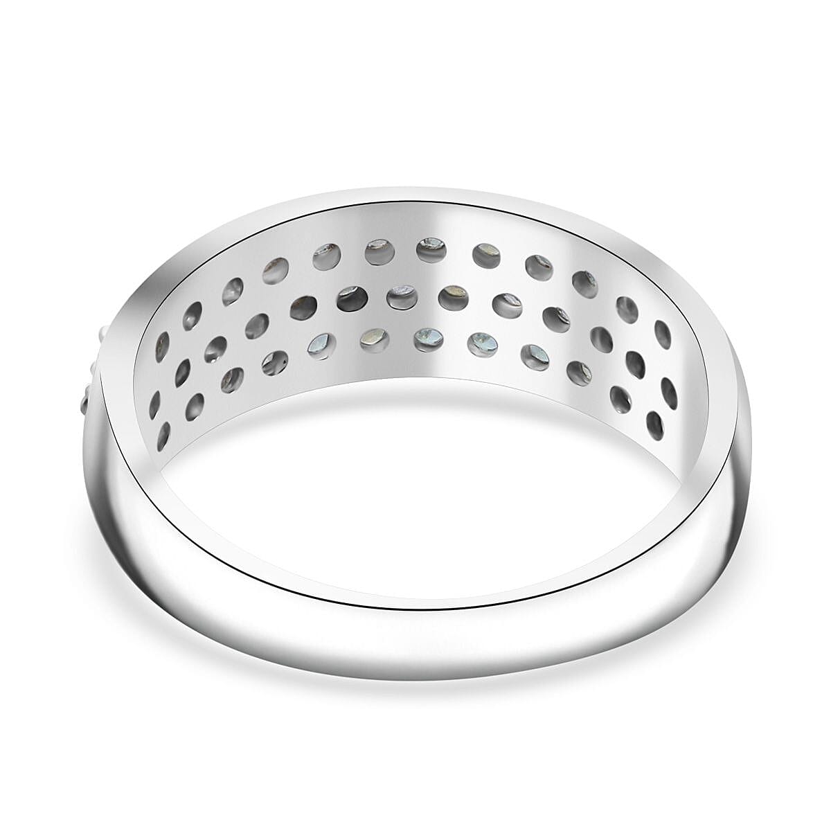 Narsipatnam Alexandrite 1.35 ctw Eclipse Band Eclipse Band Ring in Rhodium Over Sterling Silver (Size 8.0) image number 4