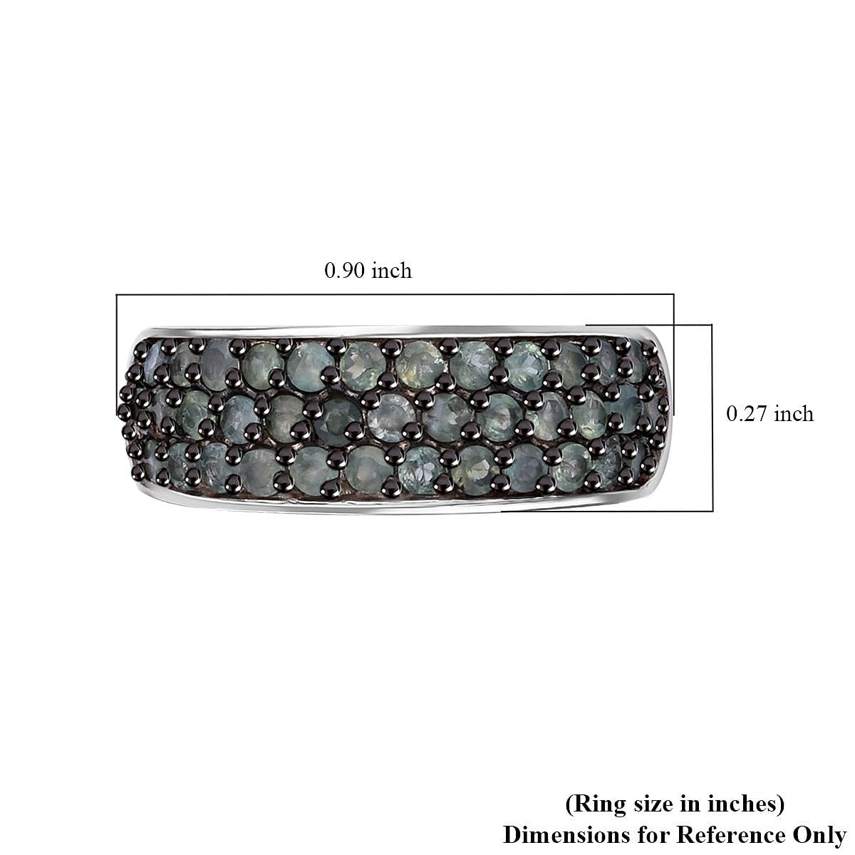 Narsipatnam Alexandrite 1.35 ctw Eclipse Band Eclipse Band Ring in Rhodium Over Sterling Silver (Size 8.0) image number 5