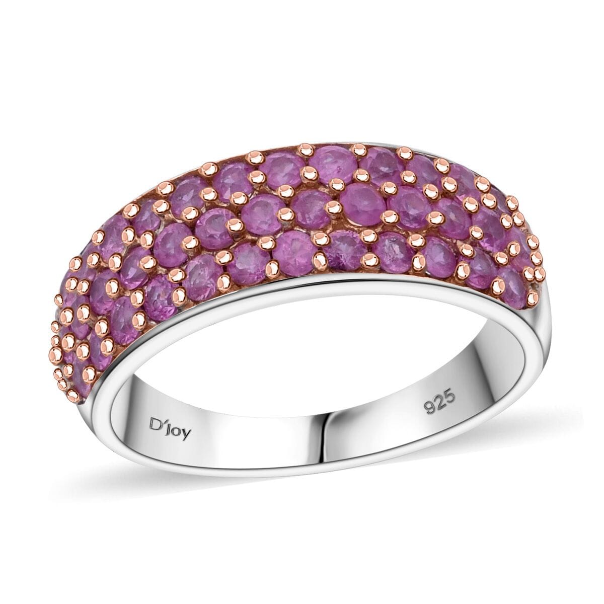 Madagascar Pink Sapphire 1.50 ctw Eclipse Band Ring in Rhodium Over Sterling Silver (Size 10.0) image number 0