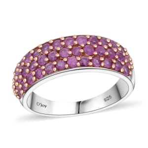 Madagascar Pink Sapphire 1.50 ctw Eclipse Band Ring in Rhodium Over Sterling Silver (Size 10.0)