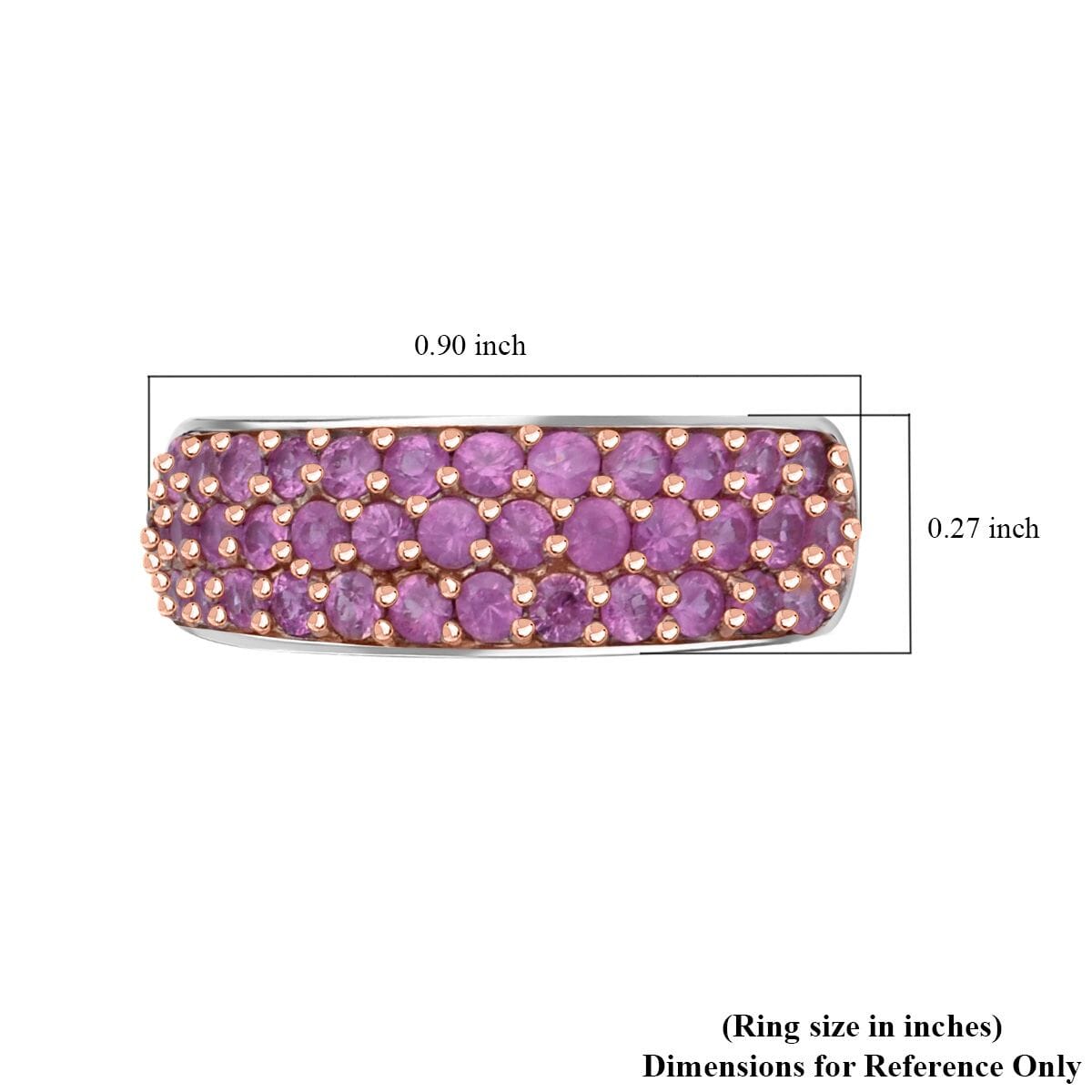 Madagascar Pink Sapphire 1.50 ctw Eclipse Band Ring in Rhodium Over Sterling Silver (Size 10.0) image number 5