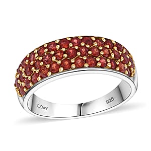 Red Sapphire 1.50 ctw Ring in Rhodium Over Sterling Silver (Size 5.0)