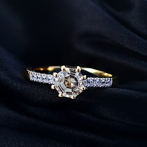 D'Joy AAA Turkizite and Multi Gemstone 1.15 ctw Royal Crown Ring in 18K Vermeil Yellow Gold Over Sterling Silver (Size 10.0)