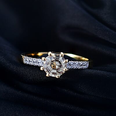 AAA Turkizite and Multi Gemstone 1.15 ctw Royal Crown Ring in 18K Vermeil Yellow Gold Over Sterling Silver (Size 5.0)