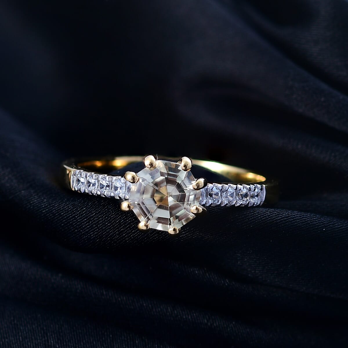 AAA Turkizite and Multi Gemstone 1.15 ctw Royal Crown Ring in 18K Vermeil Yellow Gold Over Sterling Silver (Size 6.0) image number 1