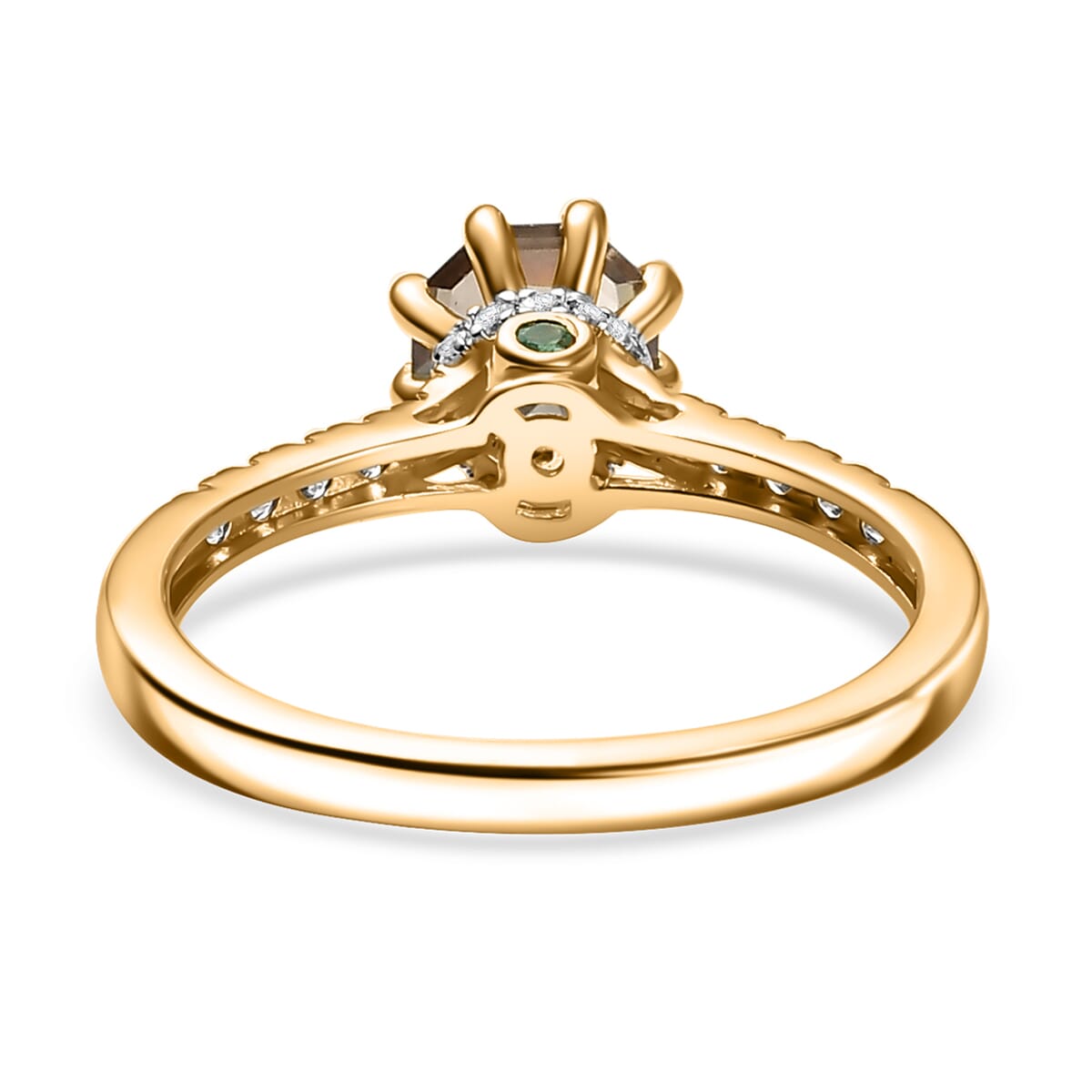 AAA Turkizite and Multi Gemstone 1.15 ctw Royal Crown Ring in 18K Vermeil Yellow Gold Over Sterling Silver (Size 6.0) image number 4
