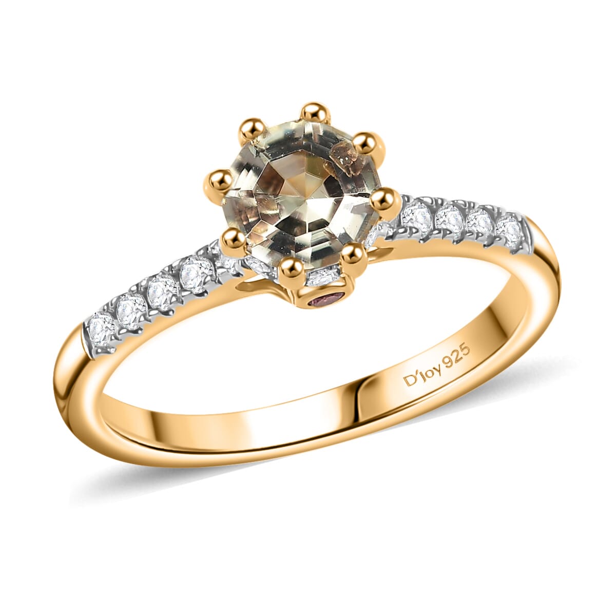 AAA Turkizite and Multi Gemstone 1.40 ctw Royal Crown Ring in 18K Vermeil Yellow Gold Over Sterling Silver (Size 8.0) image number 0