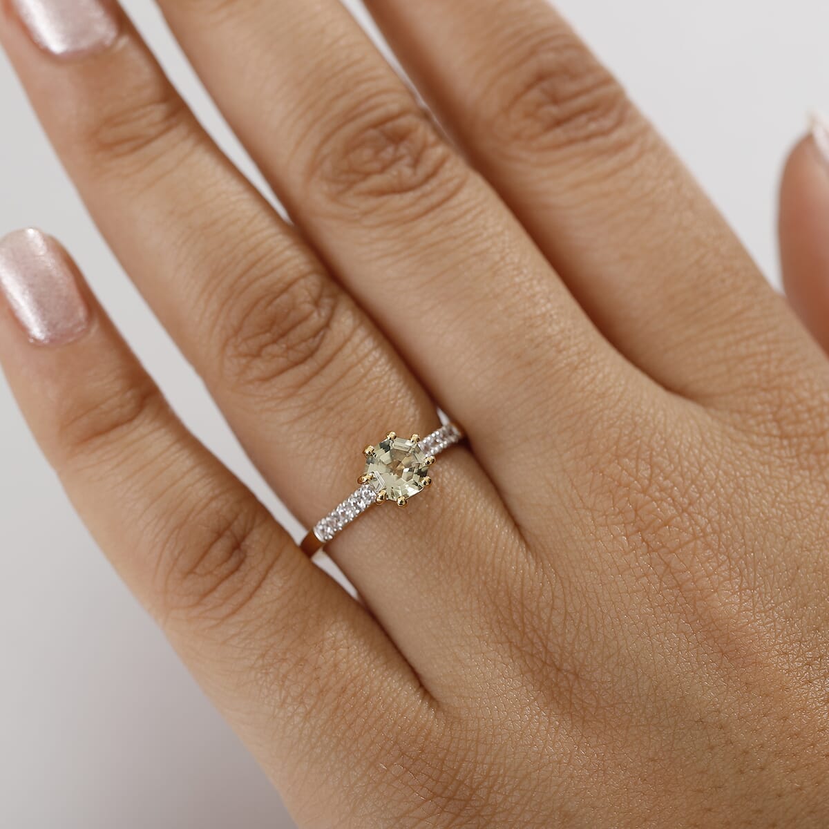 AAA Turkizite and Multi Gemstone 1.40 ctw Royal Crown Ring in 18K Vermeil Yellow Gold Over Sterling Silver (Size 8.0) image number 2