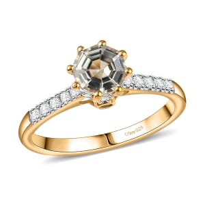 AAA Turkizite and Multi Gemstone 1.40 ctw Royal Crown Ring in 18 Vermeil Yellow Gold Over Sterling Silver (Size 8.0)