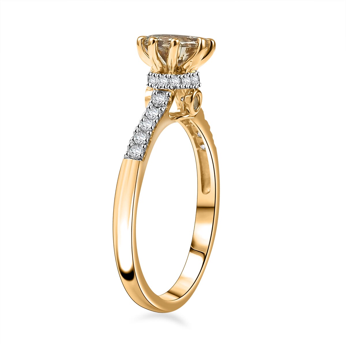 AAA Turkizite and Multi Gemstone 1.40 ctw Royal Crown Ring in 18 Vermeil Yellow Gold Over Sterling Silver (Size 8.0) image number 3