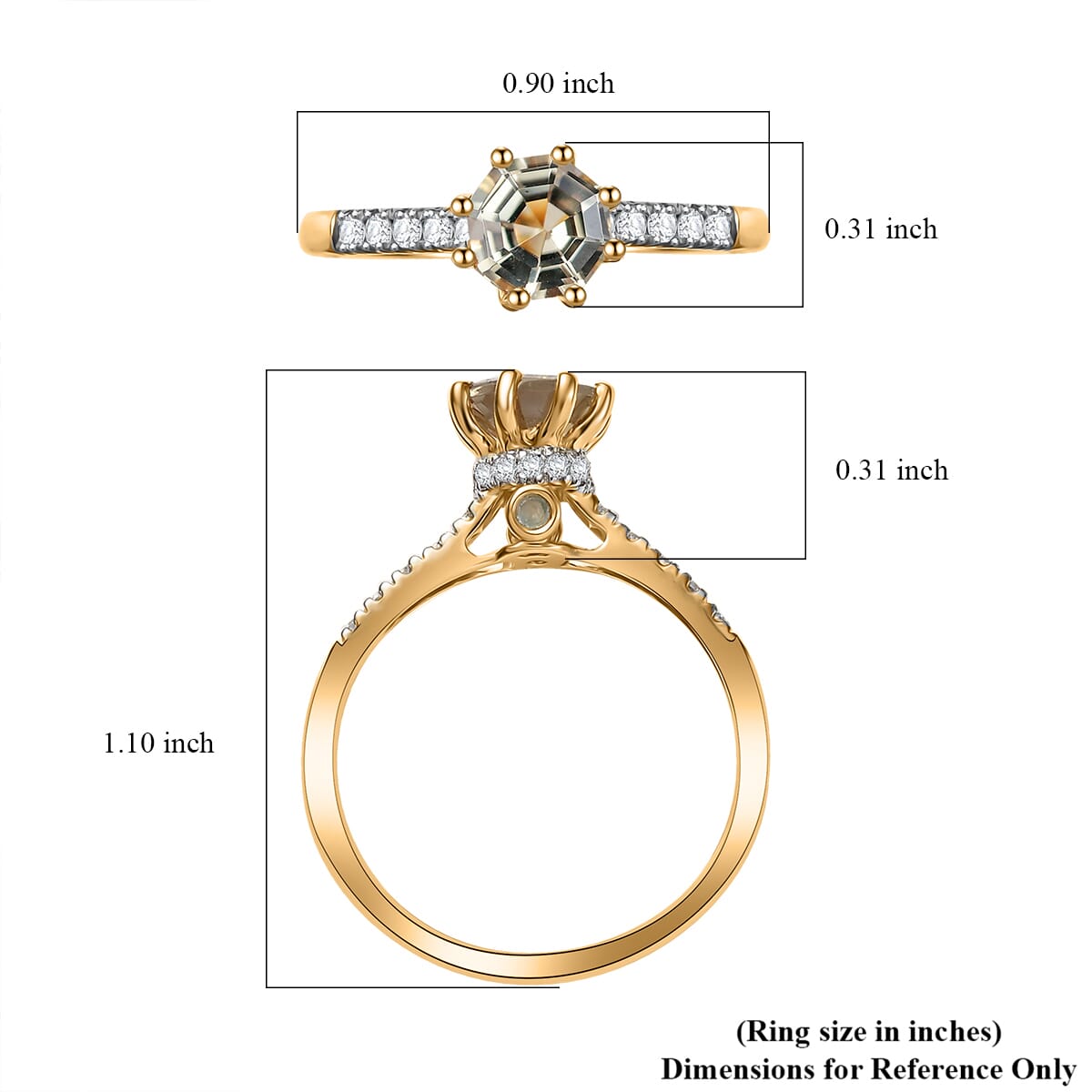 AAA Turkizite and Multi Gemstone 1.40 ctw Royal Crown Ring in 18 Vermeil Yellow Gold Over Sterling Silver (Size 8.0) image number 5