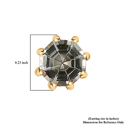 D'Joy AAA Turkizite and White Zircon 1.50 ctw Stud Earrings in 18K Vermeil Yellow Gold Over Sterling Silver