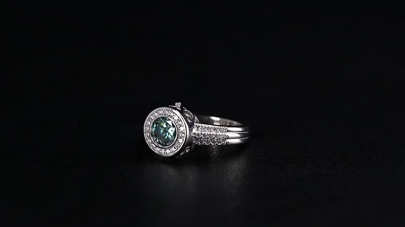 Red and White Moissanite (Rnd 7mm) Halo Ring in Rhodium Over Sterling Silver (Size 10.0) 2.75 ctw