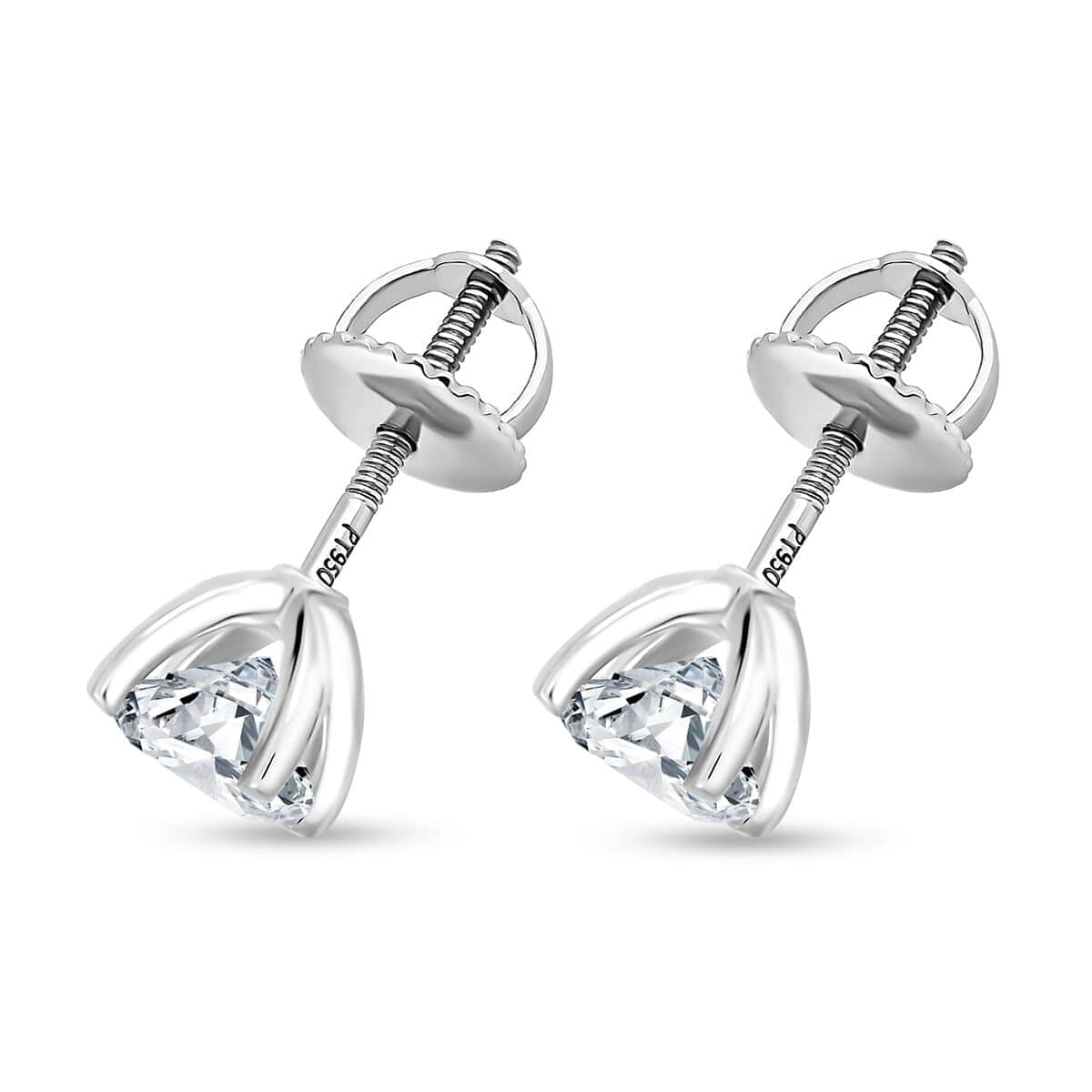 Luxuriant Lab Grown Diamond G VS 3.00 ctw Solitaire Stud Earrings in 950 Platinum image number 3