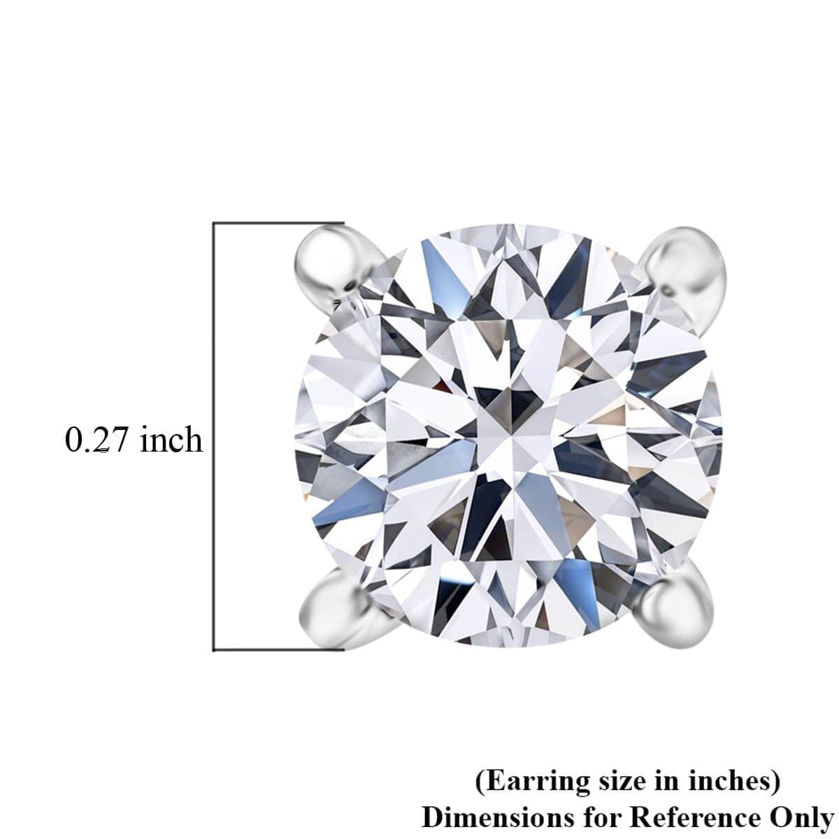 Luxuriant Lab Grown Diamond G VS 3.00 ctw Solitaire Stud Earrings in 950 Platinum image number 4