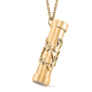 Simulated Multi Color Diamond 0.80 ctw Kaleidoscope Pendant Necklace in ION Plated YG Stainless Steel 30-32 Inches