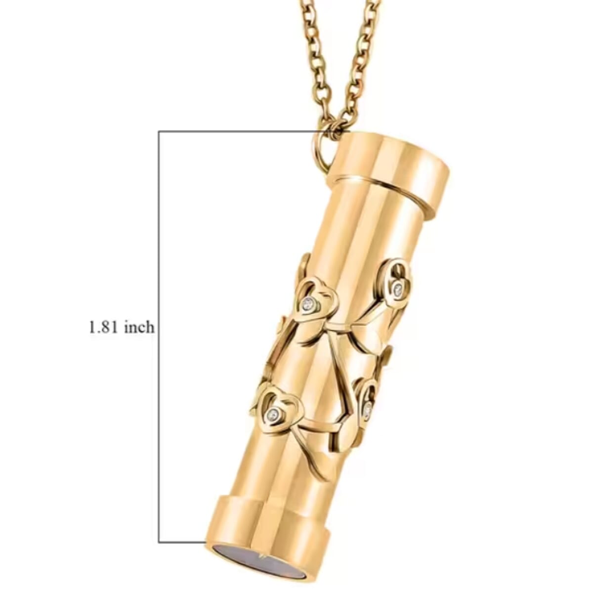 Simulated Multi Color Diamond 0.80 ctw Kaleidoscope Pendant Necklace in ION Plated YG Stainless Steel 30-32 Inches image number 6